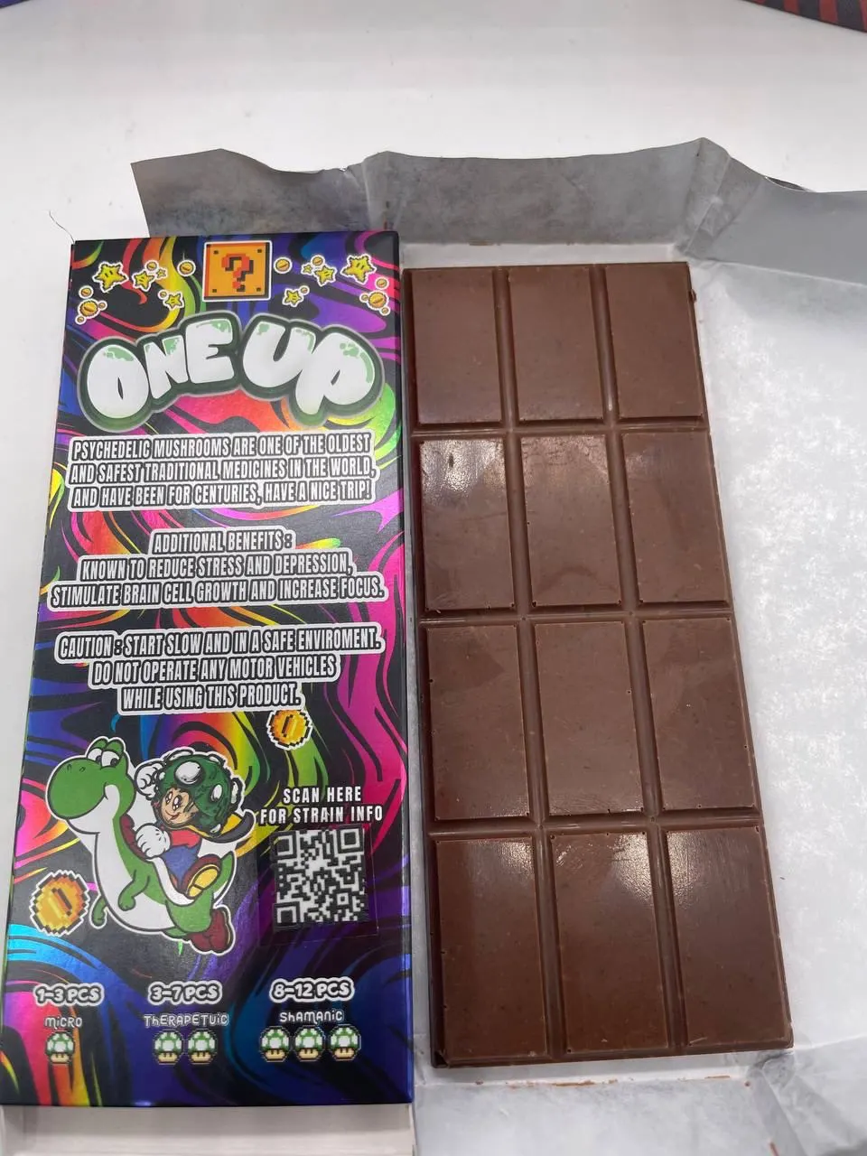 One-up-mushroom-chocolate-bar One-up Mushroom Chocolate Bar